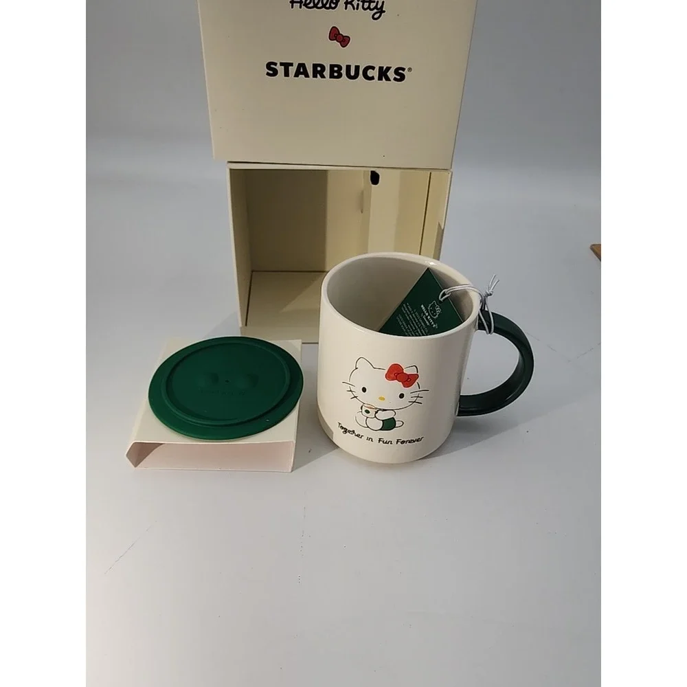 STARBUCKS x HELLO KITTY Ceramic Bow Top 16oz Mug -‎ Together In Fun Forever-NIB